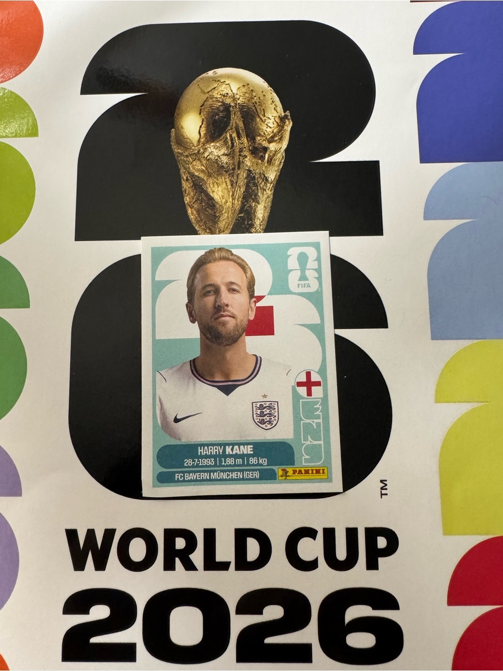 FIFA Panini Harry Kane World Cup 2026 Sticker - England